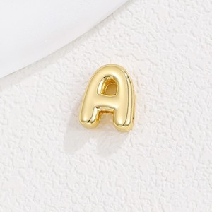 Cuentas de letras gruesas chapadas en oro de 18 quilates, dijes deslizantes de alfabeto inicial para la fabricación de pulseras - Product Image 3
