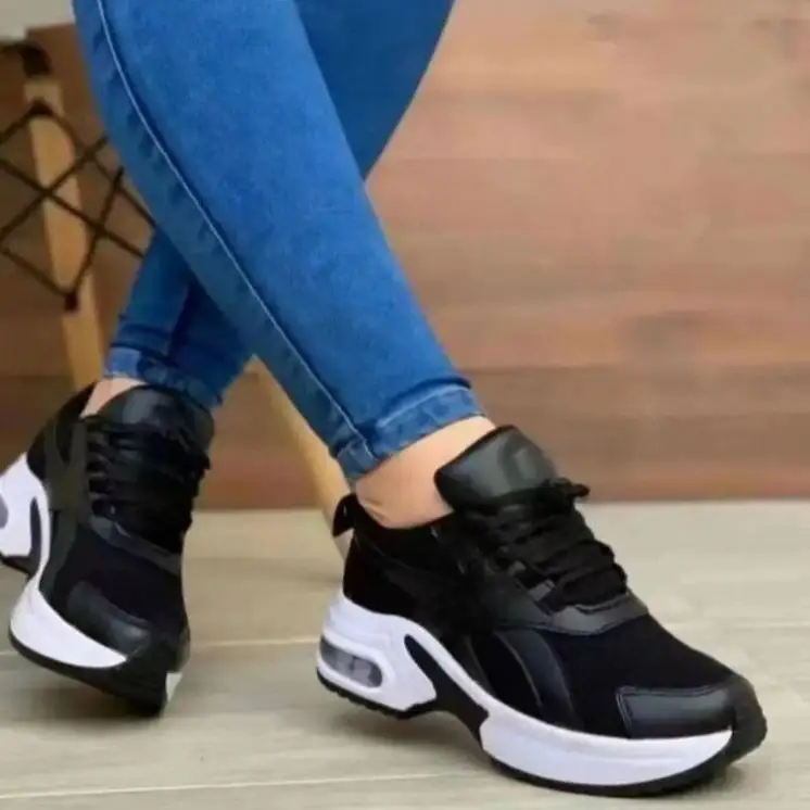 Casual Shoes Thick Sole Breathable Fashion Sports Platform Flat Light Wedge Women Sneakers Walking Style