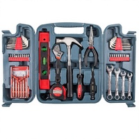 Ensemble d'outils ménagers multifonctionnels en acier au carbone de 53 pièces, marteau, clé à molette, tournevis, clé hexagonale métrique et impériale, ruban à mesurer