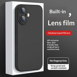 Custodia per iPhone 16 Pro Max in silicone liquido con protezione obiettivo, design anti-caduta a corpo intero, protezione fotocamera, design semplice - Product Image 4