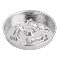 Gamelle personnalisée en acier inoxydable 304 pour chien, gamelle à alimentation lente et à léchage avec distributeur d'eau carré, fournitures pour animaux de compagnie