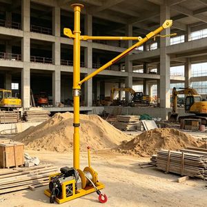 Grúa elevadora portátil de 220V para interiores, de columna simple o doble, de suelo a techo, con soporte para cabrestante eléctrico - Product Image 3