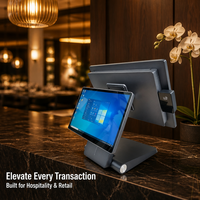 Système tout-en-un en alliage d'aluminium de 15,6 pouces, machine POS, système Windows, hors ligne, caisse enregistreuse pour restaurant, magasin, avec lecteur de cartes