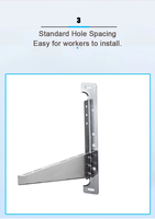 Braket Unit Luar AC Stainless Steel dengan Lubang Pra-Bor, Rangka Penyangga Tugas Berat untuk Pemasangan di Dinding