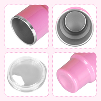 Vasos de chupito mini de 3 oz con logotipo personalizado al por mayor, vasos de acero inoxidable en el interior y plástico en el exterior, aislados con tapas y pajitas metálicas