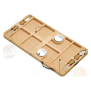 Bamboo Foldable Cheese Board 11.42x22.83 In Magnetic <b>Knife</b> <b>Holder</b> Portable Serving Tray With Dividers For Snacks And Nuts - Product Image 2