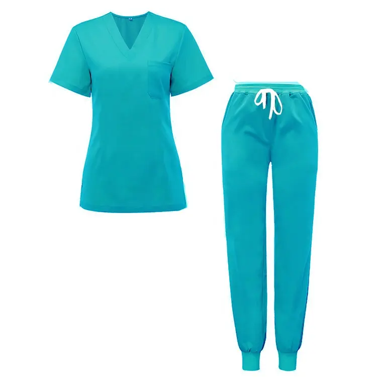 unisex jogger style doctor nurse scrub suit sets medical hospital uniform