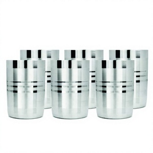 Bande de verre à eau en acier inoxydable avec 6 pièces, gobelet à vide thermique en acier inoxydable, tasse à ventre à double paroi - Product Image 1