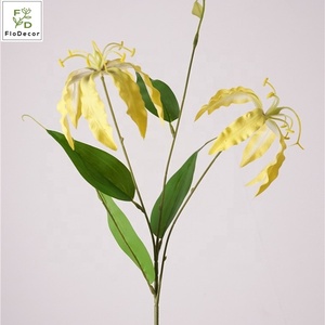 Di alta qualità 74CM popolare 3 teste artificiale vero tocco fiamma giglio bianco arancione per la casa di nozze centro decorazione di disposizione del tavolo - Product Image 6