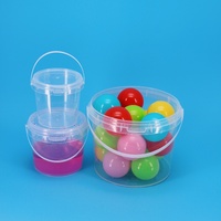 Pot en plastique transparent 1L 2L, récipient alimentaire avec couvercle hermétique pour le stockage du miel et des bonbons, seau en plastique transparent