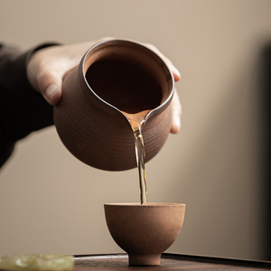Taza de cerámica sin esmaltar de diseño clásico Vintage, cerámica gruesa, té de Kung Fu, Mar con divisor de té, arcilla de roca antigua, Gong Dao <span class=keywords><strong>Bei</strong></span> - Product Image 2