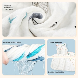 Petite <span class=keywords><strong>cape</strong></span> <span class=keywords><strong>de</strong></span> bain en coton pour bébé et enfant, avec capuche, motif dessin animé, super douce, absorbante, imprimée, 60x120cm - Product Image 3