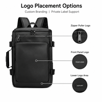 Sac à dos de voyage en nylon imperméable grande capacité avec logo personnalisé, multi-poches, pour ordinateur portable, affaires, étudiants et école