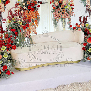 Wedding Reception Velvet Stainless Steel Base Wedding Couple <b>Sofa</b> Design - Product Image 6