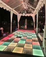 Piste de danse LED RGB avec logo personnalisé pour réception de mariage, éclairage de scène DJ, équipement d'éclairage pour événements extérieurs et fêtes