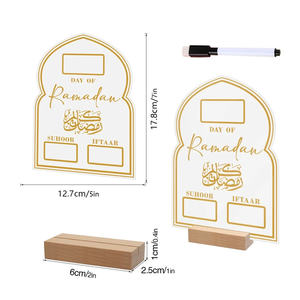 Ramadan-Dekorationen 2026 Muslimischer Islamischer Ramazan Hari Raya Eid Mubarak Mond Stern Acryl Handschrift Countdown-Kalender Eid-Deko - Product Image 6