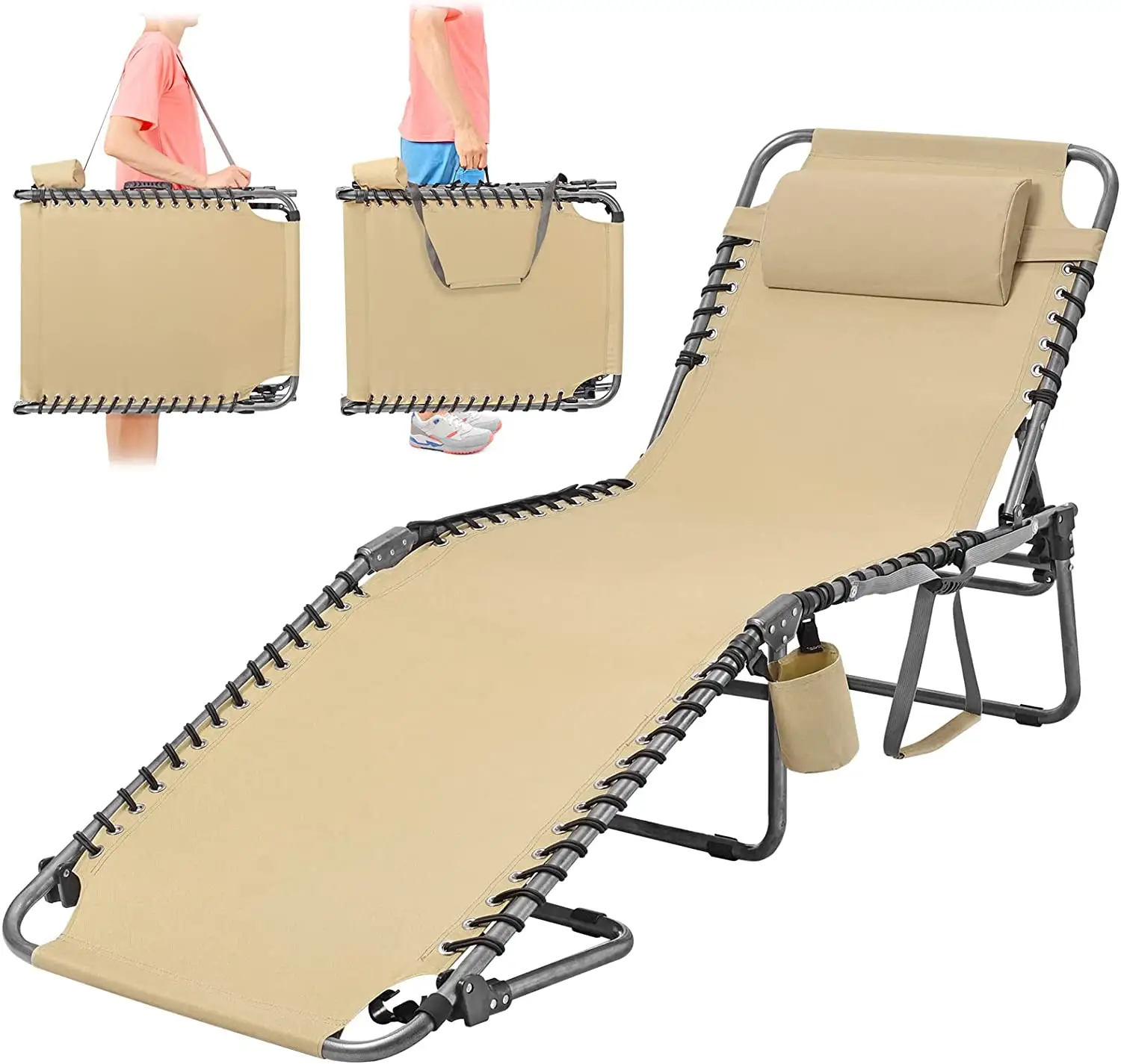 NPOTゼログラビティローンパティオ折りたたみ式リクライニングチェア調節可能な背もたれ付き長椅子