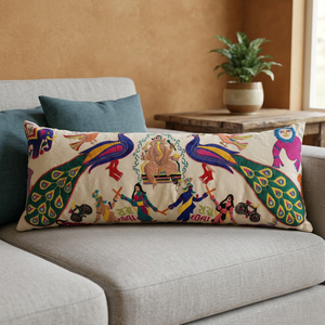 Vintage Antique Embroidered 100% Cotton Rectangular Pillowcase Colorful Folk Pattern Envelop Home Decor <b>Throw</b> <b>Cover</b> <b>Sofa</b> Chair - Product Image 1