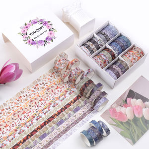 Juego <span class=keywords><strong>de</strong></span> 30 Rollos <span class=keywords><strong>de</strong></span> Cinta Decorativa Washi con Diseños Florales Románticos Vintage, Patrones <span class=keywords><strong>de</strong></span> Flores <span class=keywords><strong>de</strong></span> Primavera y <span class=keywords><strong>Paisajes</strong></span> Invernales, Cinta Adhesiva Creativa para Decoración - Product Image 5