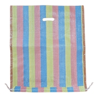 Toptan şeffaf kırmızı plastik saplı lamine pp dokuma çuvallar 5kg 50kg pirinç çuvalı