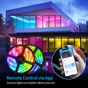 Tiras de Luces LED RGB Flexibles e Impermeables IP65 de 5m 10m DC12V 150 LEDs SMD5050 Ajustables con Control Remoto por Aplicación Wifi - Product Image 4