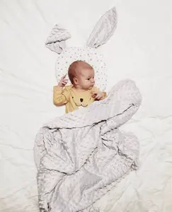 Mantas de felpa con estampado Digital para bebé, mantas de lana con estampado Digital de lujo, Reversible, punteada, Minky, novedad de 2023