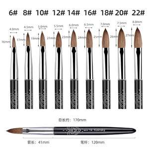 Large Kolinsky Hair <b>Nail</b> Brush No 22 Wooden Handle Crystal Powder Acrylic <b>Extension</b> Pen Professional Salon <b>Nail</b> Brush - Product Image 3