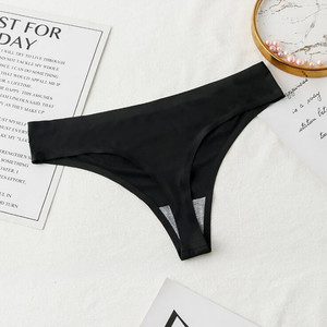 Womens <strong>Thong</strong> Underwear Lace Hollowed Out T Back Low Waist Ice Silk Sexy Cheeky <strong>Thong</strong> <strong>See</strong> <strong>Through</strong> Panties - Product Image 4