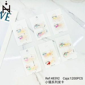 Barrettes pour cheveux série chat, 1200 pièces par boîte, pour enfants et filles, avec un design mignon et des détails colorés - Product Image 3