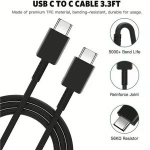 Wholesale Price <b>USB</b>-C 25W Charging and Data <b>Cable</b> Fast 45W 5A Foil Shielded Type C to Type C <b>Cable</b> for S21 S20 Note10 Phone - Product Image 2