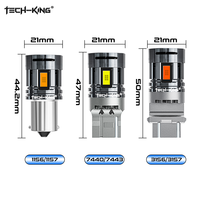 TECH-KING Ampoule LED de clignotant à haute vitesse avec ventilateur de refroidissement, puce 3570, 1157 1156 S25 LED Canbus pour voiture universelle