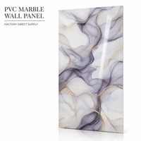 Panneau mural en PVC effet pierre, revêtement UV, style européen, finition miroir brillant, imperméable, avec veines fines, panneau rigide pour hôtel et usage domestique