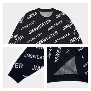 사용자 정의 로고 남성 스웨터 제조업체 OEM 자카드 풀오버 겨울 크루 넥 니트 코튼 점퍼 남성용 맞춤 니트 스웨터 - Product Image 5