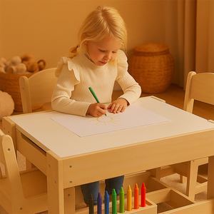 Eduland Montessori trẻ em bằng gỗ bàn ghế thiết lập trường mầm non lưu trữ chỗ ngồi Vườn Ươm nghiên cứu đọc <span class=keywords><strong>s</strong></span>ách góc thân thiện với môi - Product Image 3