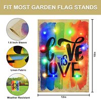 Drapeau de jardin lumineux double face en polyester 12*18 pouces, éclairé par LED solaire, drapeau de jardin arc-en-ciel Gay LED lumineux