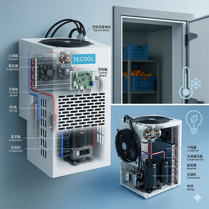 Unité de condensation R404A haute température 1-3HP pour centre de logistique <span class=keywords><strong>et</strong></span> de distribution médicale en région climatique chaude, <span class=keywords><strong>chambre</strong></span> <span class=keywords><strong>froide</strong></span> - Product Image 4