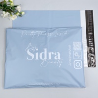 Enveloppes en polyéthylène bleues mates personnalisées avec impression dorée - Sacs d'expédition de luxe pour vêtements - Grands sacs postaux pour le commerce électronique