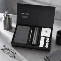 Carnet à couverture rigide personnalisé avec stylo, couverture en PU, reliure cousue, format A5, estampage à chaud, boîte numérique, ruban, 80 feuilles, coffret cadeau d'entreprise pour les fêtes