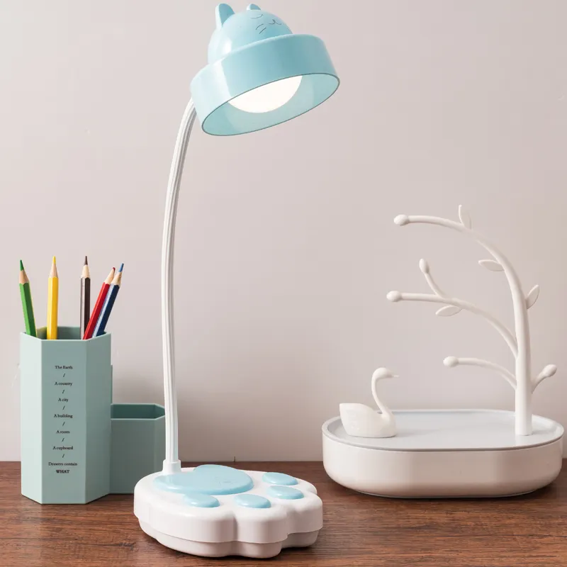 Mèo Bảng Đèn Bàn 360 Linh Hoạt Phòng Ngủ Đèn Đọc Sách 3 Màu Dimmable Vui Vẻ Led Night Light Cho Phòng Ngủ Phòng Kid Của Phòng