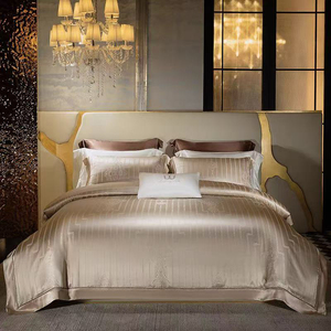 Gold Paisley Damast Jacquard Seiden-Satin Bettwäsche-Set 4-teilig Glänzende Seidige Kühlende Bettbezüge Queen King Luxus Hotel Bettwäsche - Product Image 6