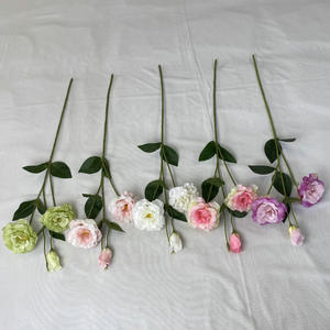 Platicodon de flores artificiales de seda a granel para hotel, sala de estar, decoración de boda, 3 cabezas, <span class=keywords><strong>Eustoma</strong></span> <span class=keywords><strong>Grandiflorum</strong></span> - Product Image 6