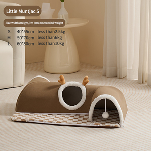 Factory Direct Winter Einteiliger Katzen bett Cave <span class=keywords><strong>Dog</strong></span> Tunnel Verstecken des Rentier Tragbarer wasch barer Memory Foam-Schwamm - Product Image 3