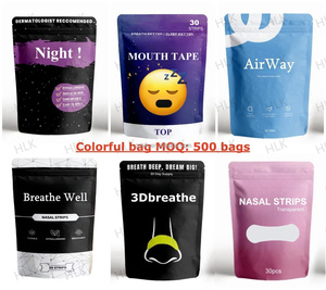 Bande adhésive buccale HLK personnalisée à 6 ingrédients infusés avec du collagène, en nylon doux et sac en papier kraft pour patchs nasaux et corporels - Product Image 3