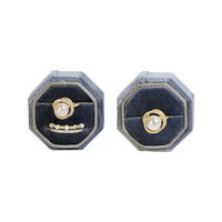 Fabricant spot créatif haut de gamme mariage rond corée velours boîte à bagues double bague boîte à bijoux avec logo