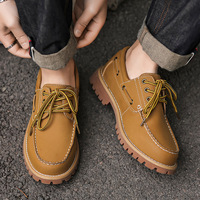 Bottes de travail pour hommes en cuir véritable sur mesure, chaussures décontractées vintage britanniques, semelle robuste, chaussures d'extérieur, OEM ODM, marque privée