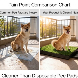 Plateau de propreté intérieur lavable pour chiot, système de toilette imperméable pour chien, support réutilisable pour tapis de propreté pour animaux avec grille - Product Image 6
