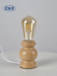Lámpara de mesa de madera para restaurante con enchufe europeo de 2 pines e interruptor de encendido/apagado, lámpara de mesa de madera para mesita de noche, lámpara de escritorio. - Product Image 1