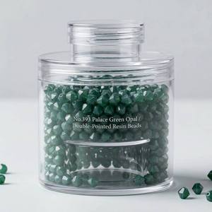 Perles de résine époxy facettées en opale verte <span class=keywords><strong>Palais</strong></span> 4 mm, haute clarté, double pointe, écologiques, durables, perles en vrac pour bijoux - Product Image 3