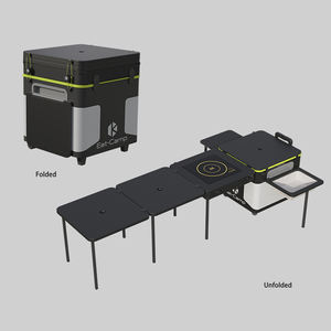 โต๊ะสี่เหลี่ยมเคลื่อนที่พับได้สำหรับใช้กลางแจ้งใช้ในครัวสนามทำอาหาร - Product Image 2