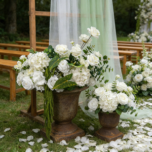 Couture High-<b>End</b> Florals Artificial Silk Hydrangea Wedding Aisles Flower Runner for Floor Decor Mother's Day Decor - Product Image 1